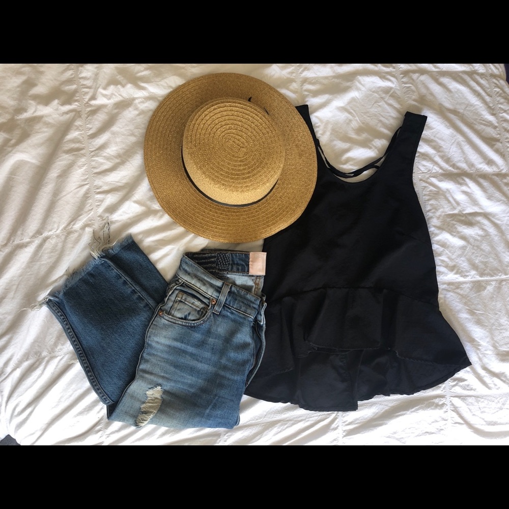 Black peplum top
